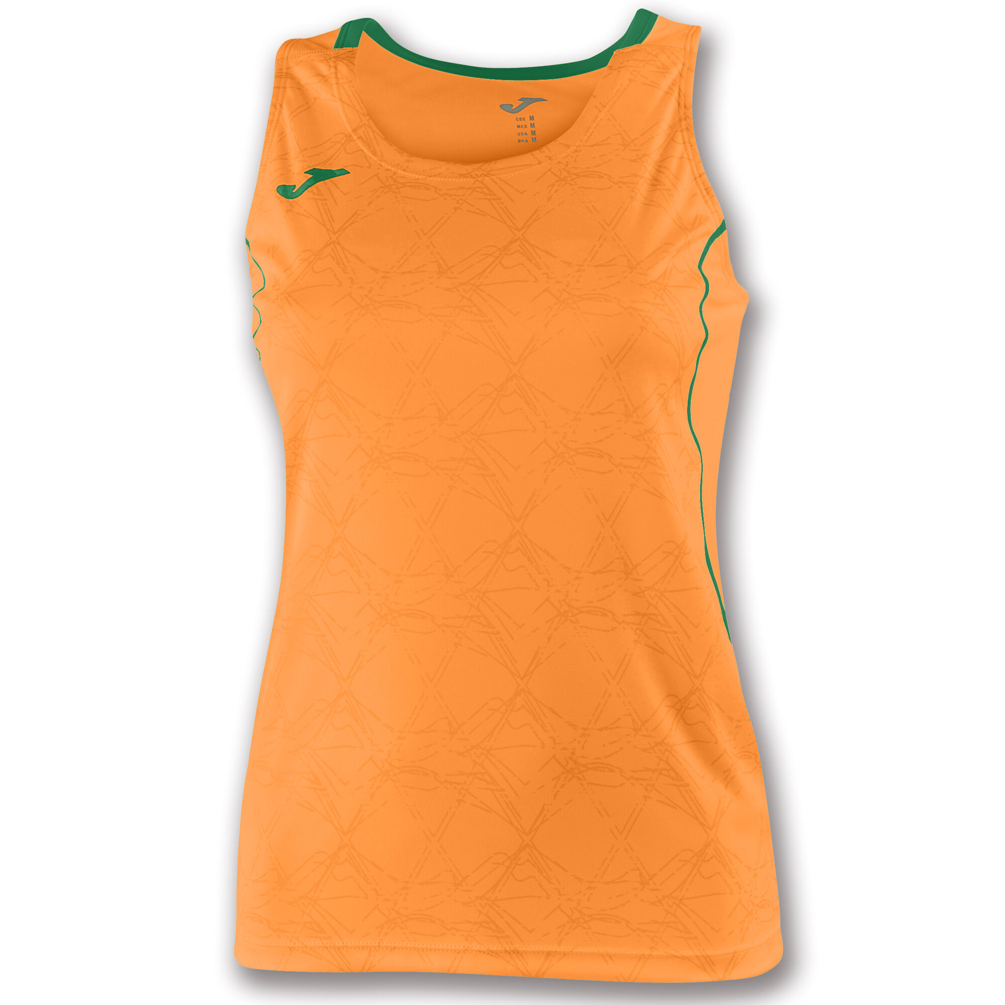Camiseta sin mangas mujer Olimpia naranja flúor