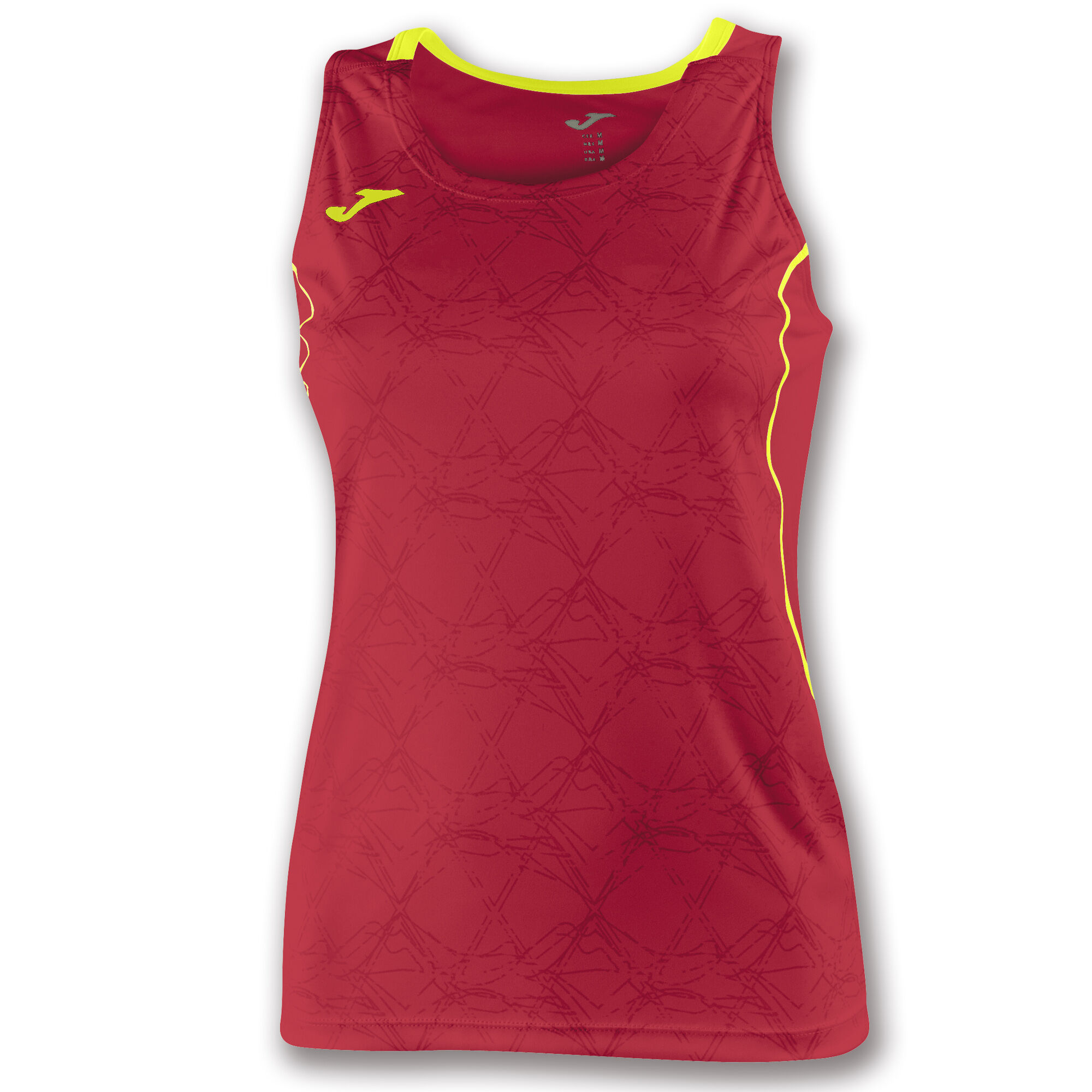 Camiseta sin mangas mujer Olimpia rojo amarillo