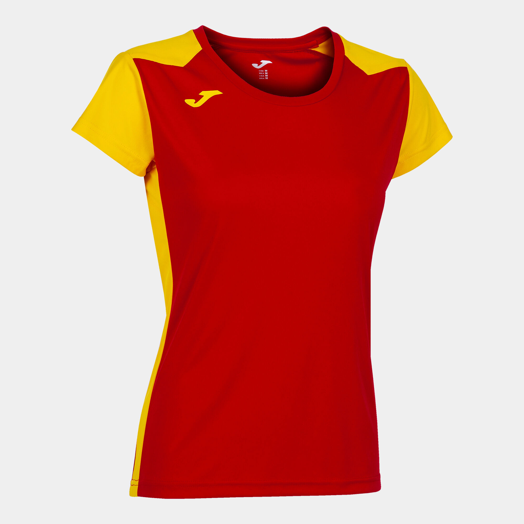 Camiseta manga corta mujer Record II rojo amarillo