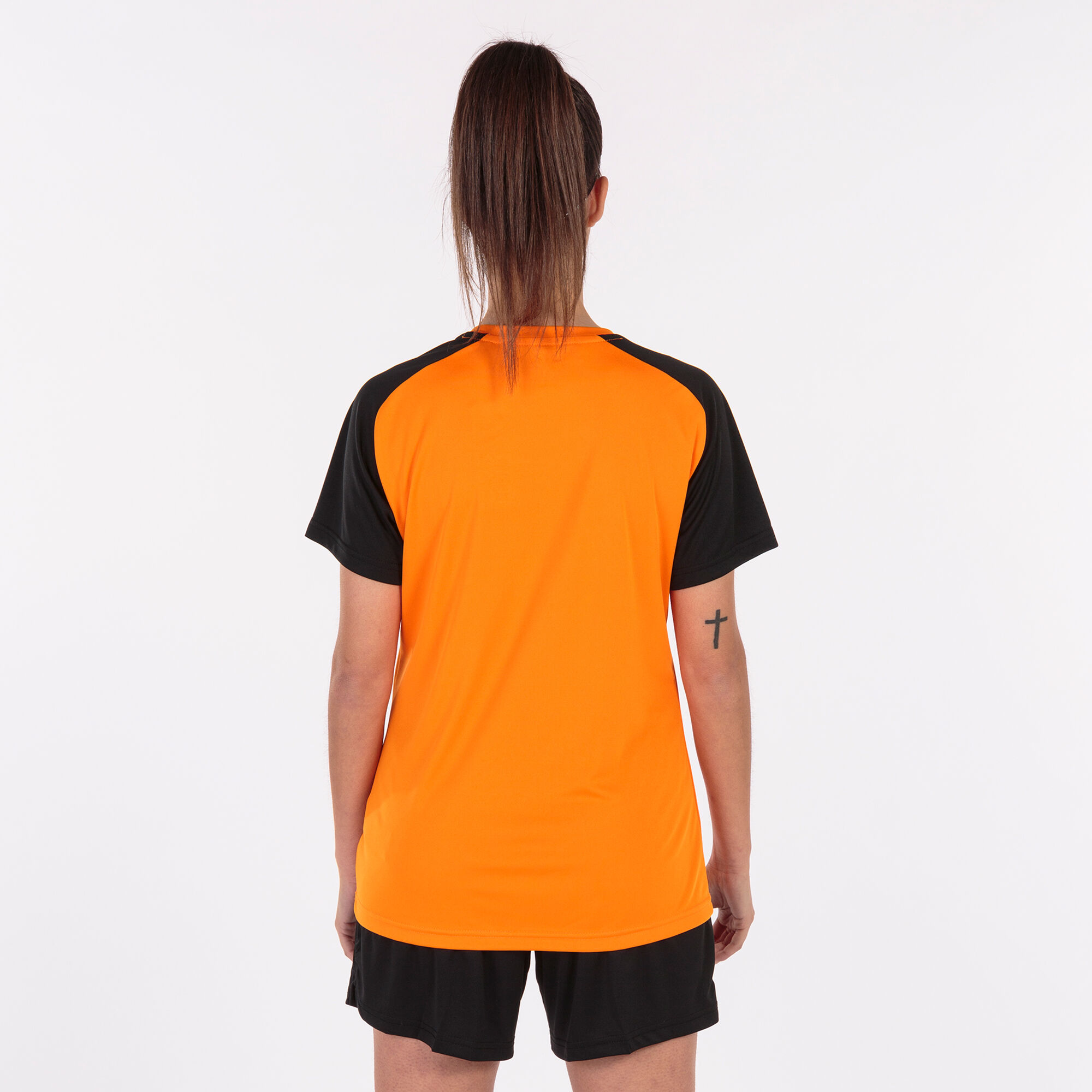 Camiseta manga corta mujer Academy IV naranja negro